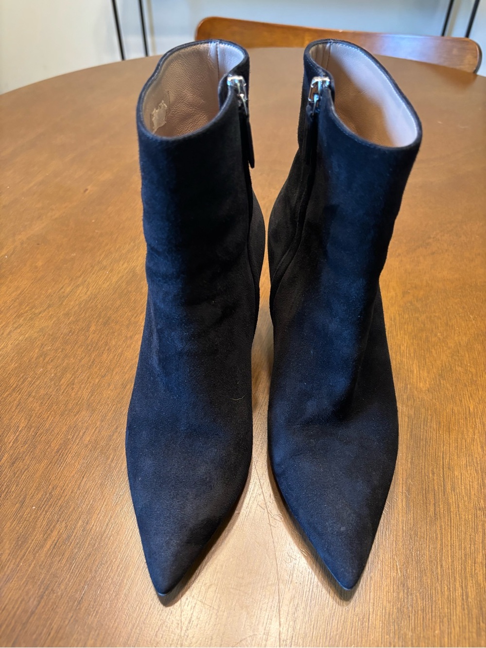 Salvatore Ferragamo Black Suede Pointed Ankle Booties